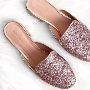 Kate Spade Gowen Pink Glitter‎ Glitz and Glam Slip-on Mules 8.5